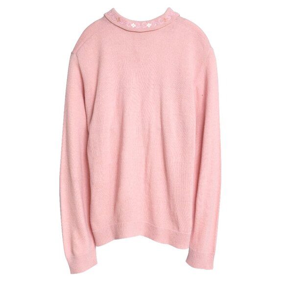 Sundazed (Germany) Shetland Wool Interlock Knit Embroidered Polo Sweater Rose - Picture 3 of 8